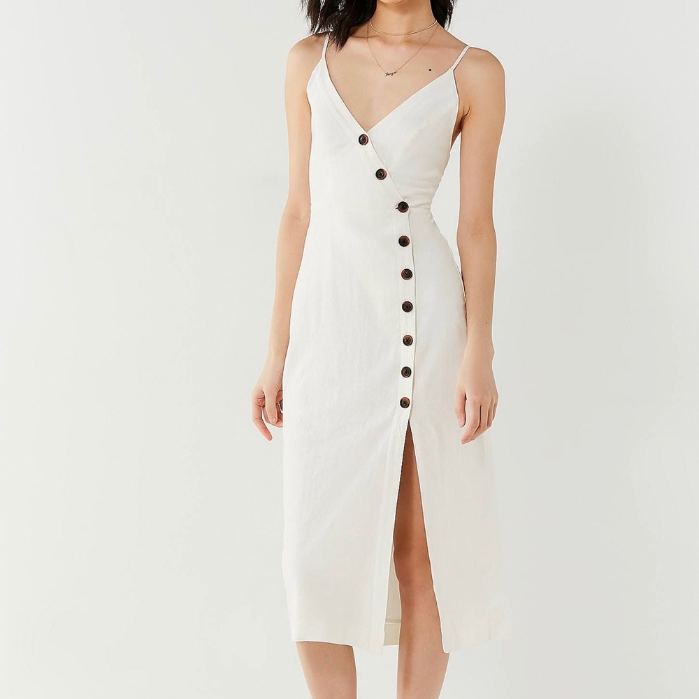Urban Outfitters White Button-Down Dress, XS